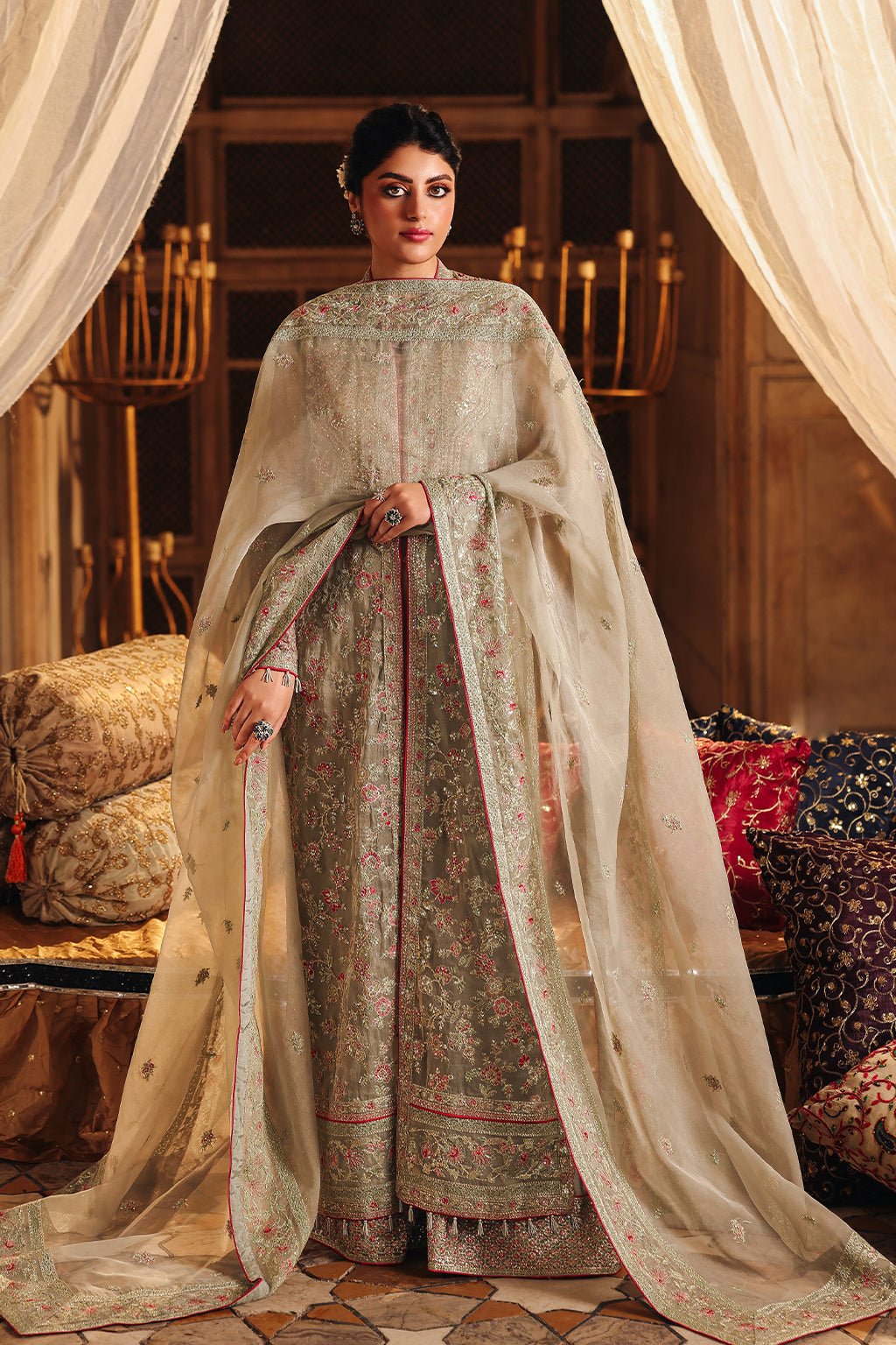 Saad Shaikh Nashmia Style — Mairaz Mint Three-Piece Suit