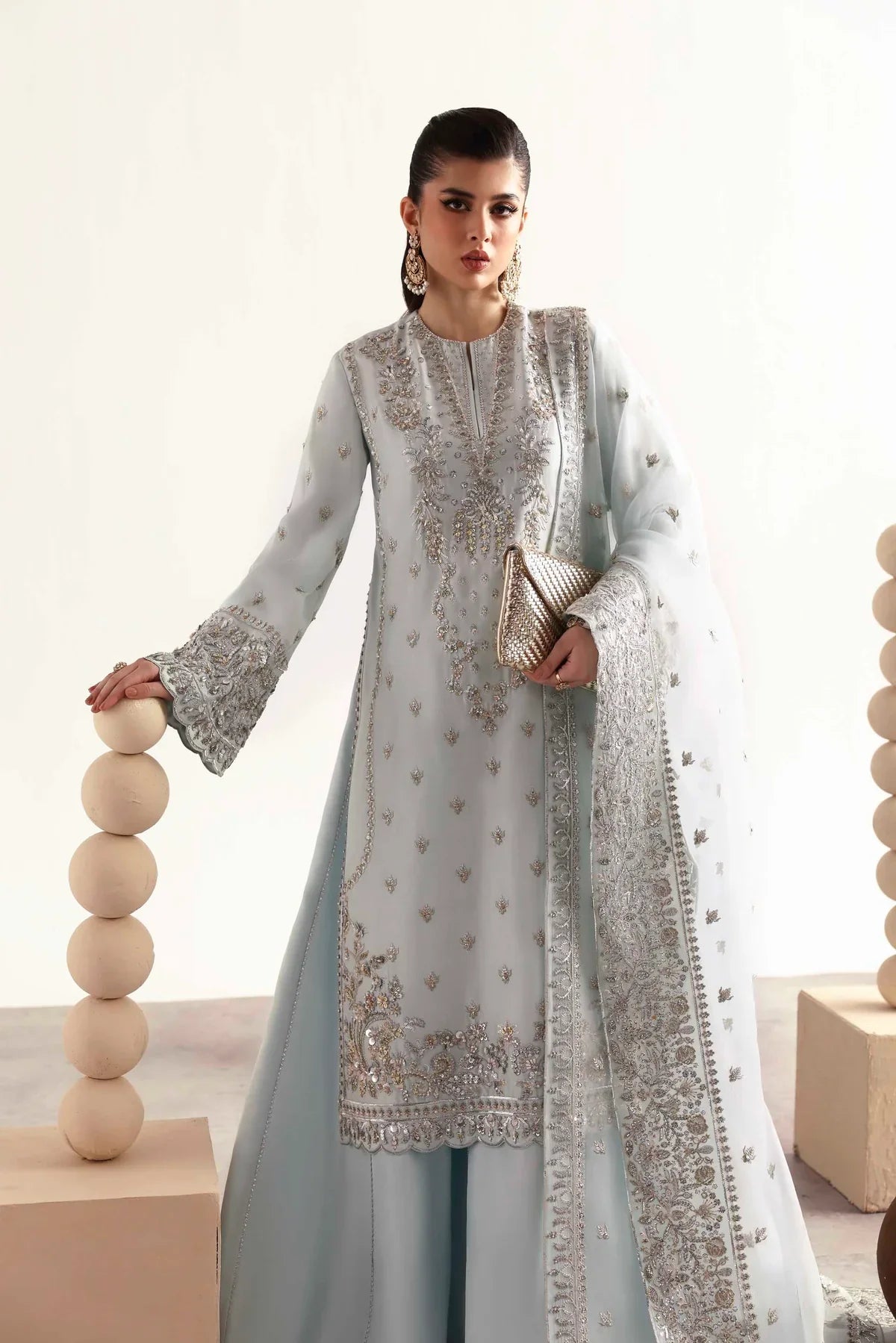 Akbar Aslam Fawn Style — Mairaz Three-Piece Suit