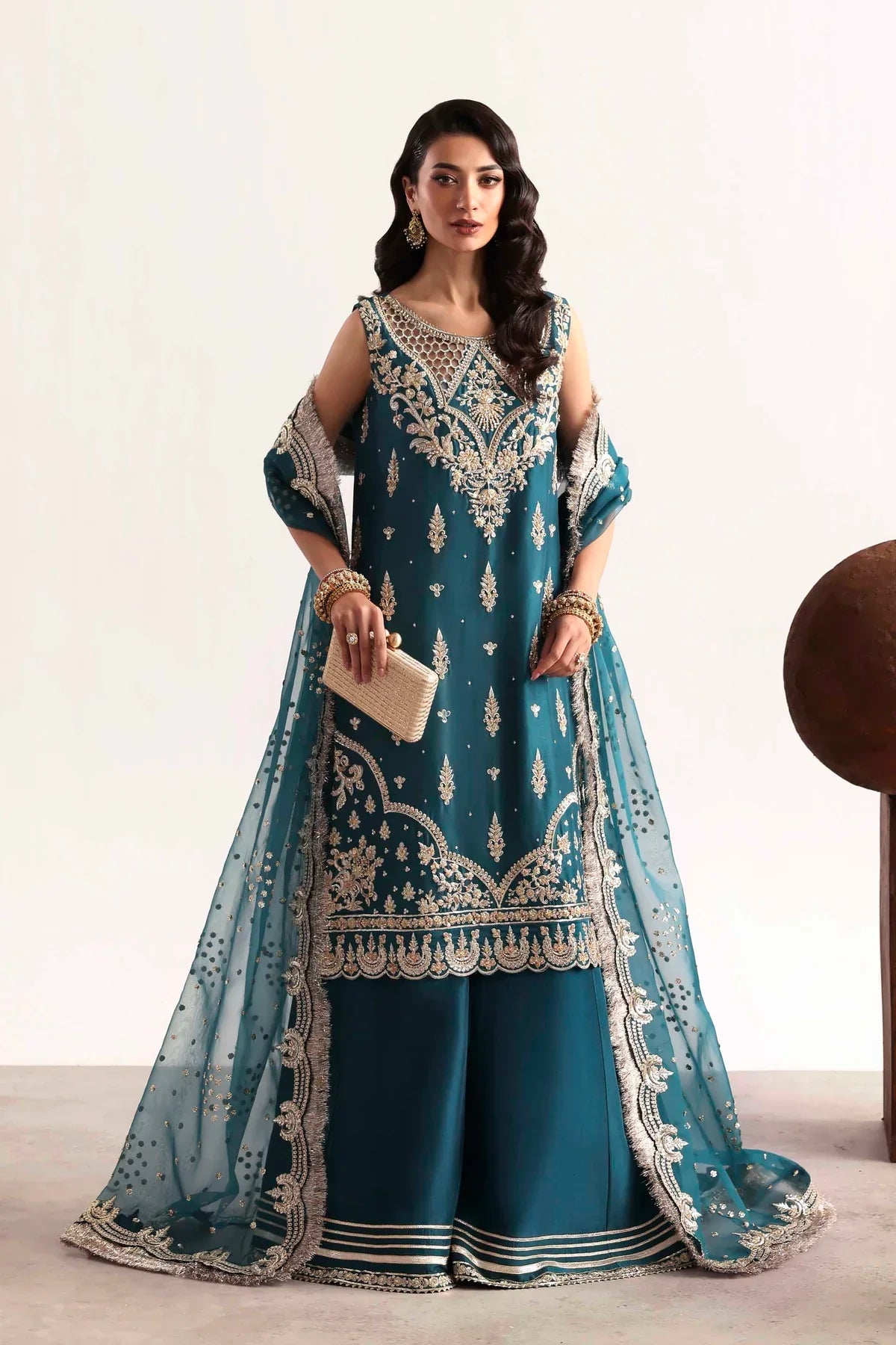Akbar Aslam Teal Style — Mairaz Three-Piece Suit