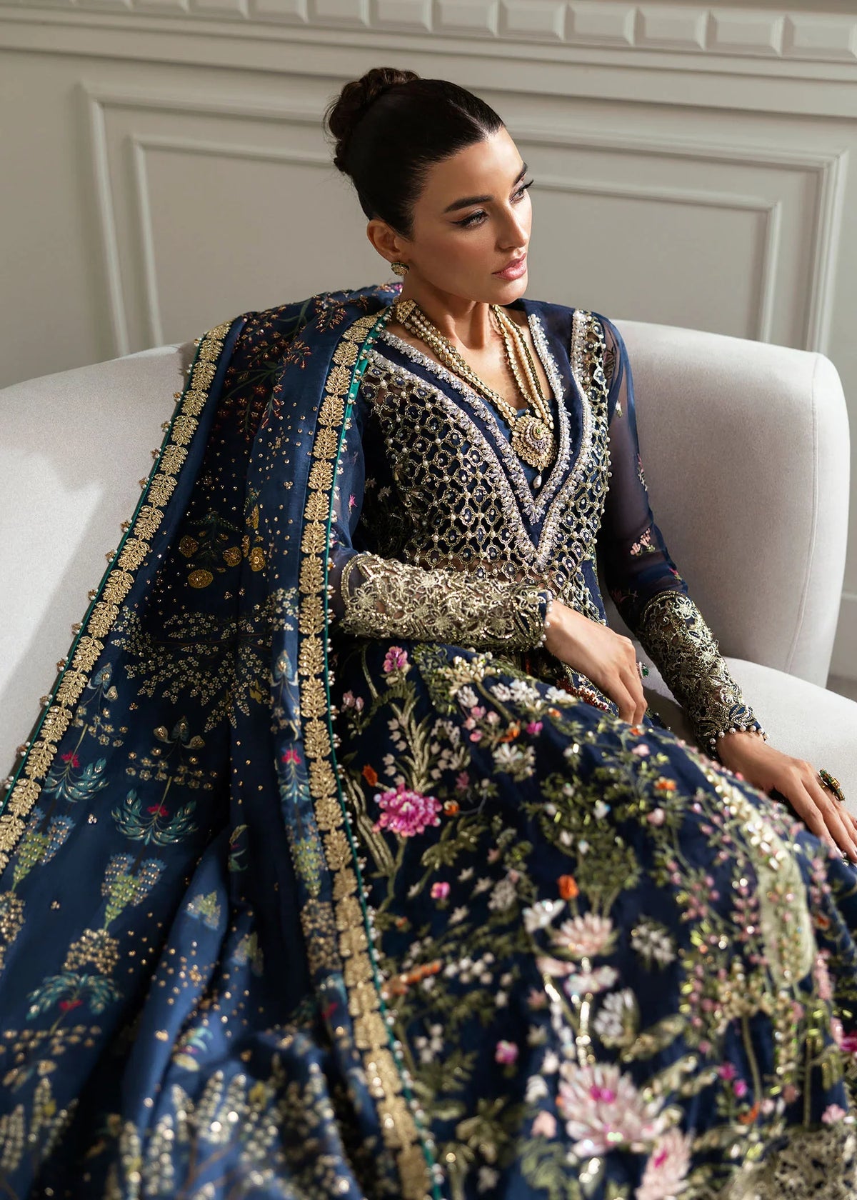 Crimson Majestic Cypress Style by Mairaz, formal chadar and full ensemble