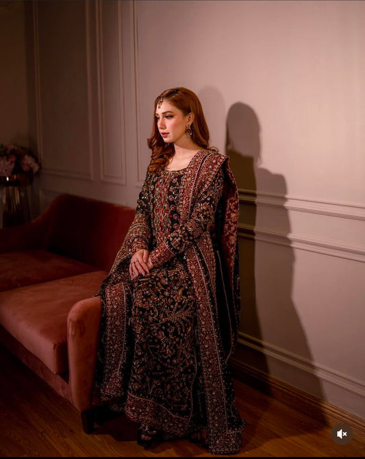 Haris Shakeel Shayna style — Mairaz black maxi reference, view 1 of 10
