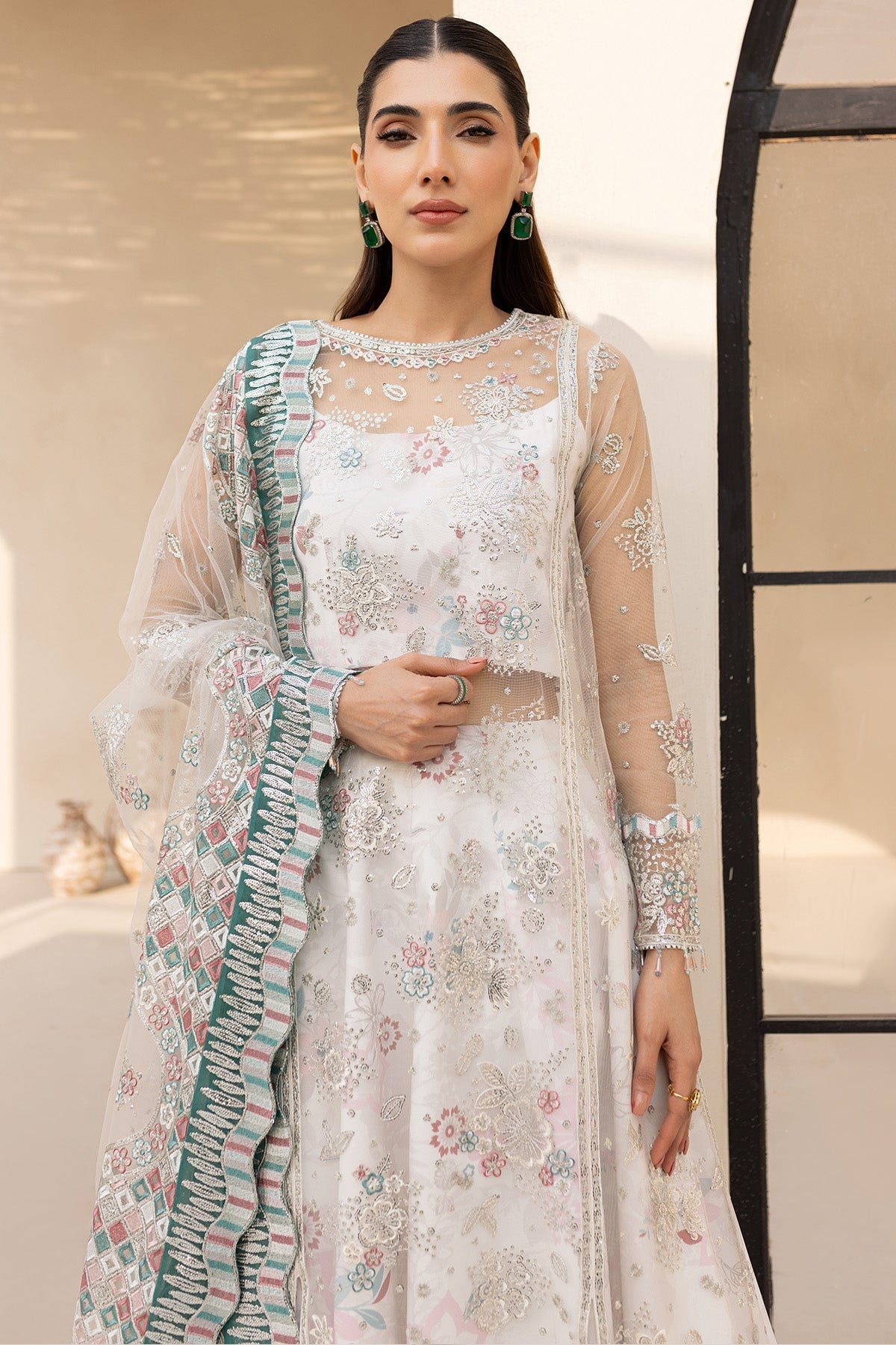 Farasha Moonlight Mist Style — Mairaz Three-Piece Suit