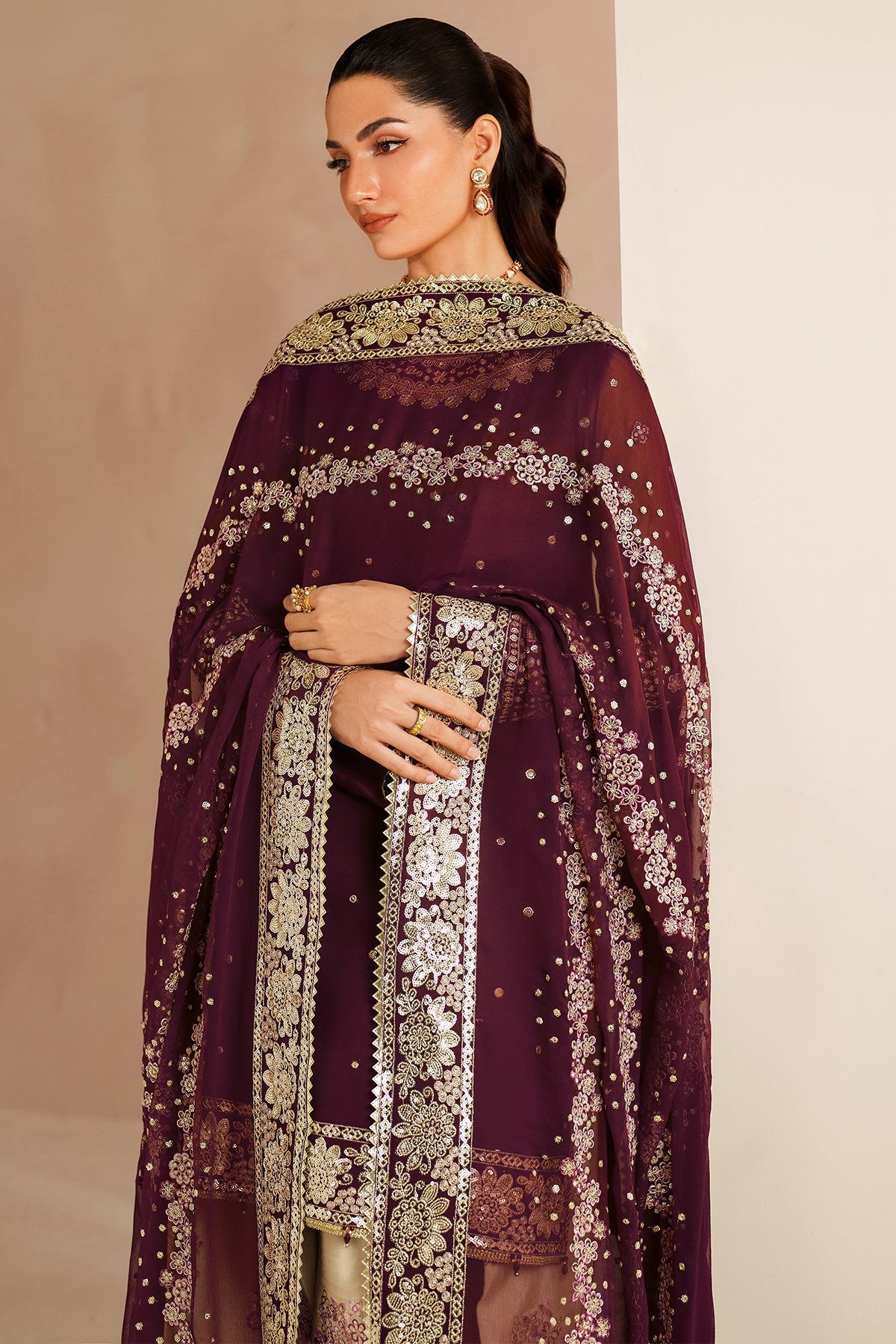 Farasha Maple Glow Style — Mairaz Three-Piece Suit