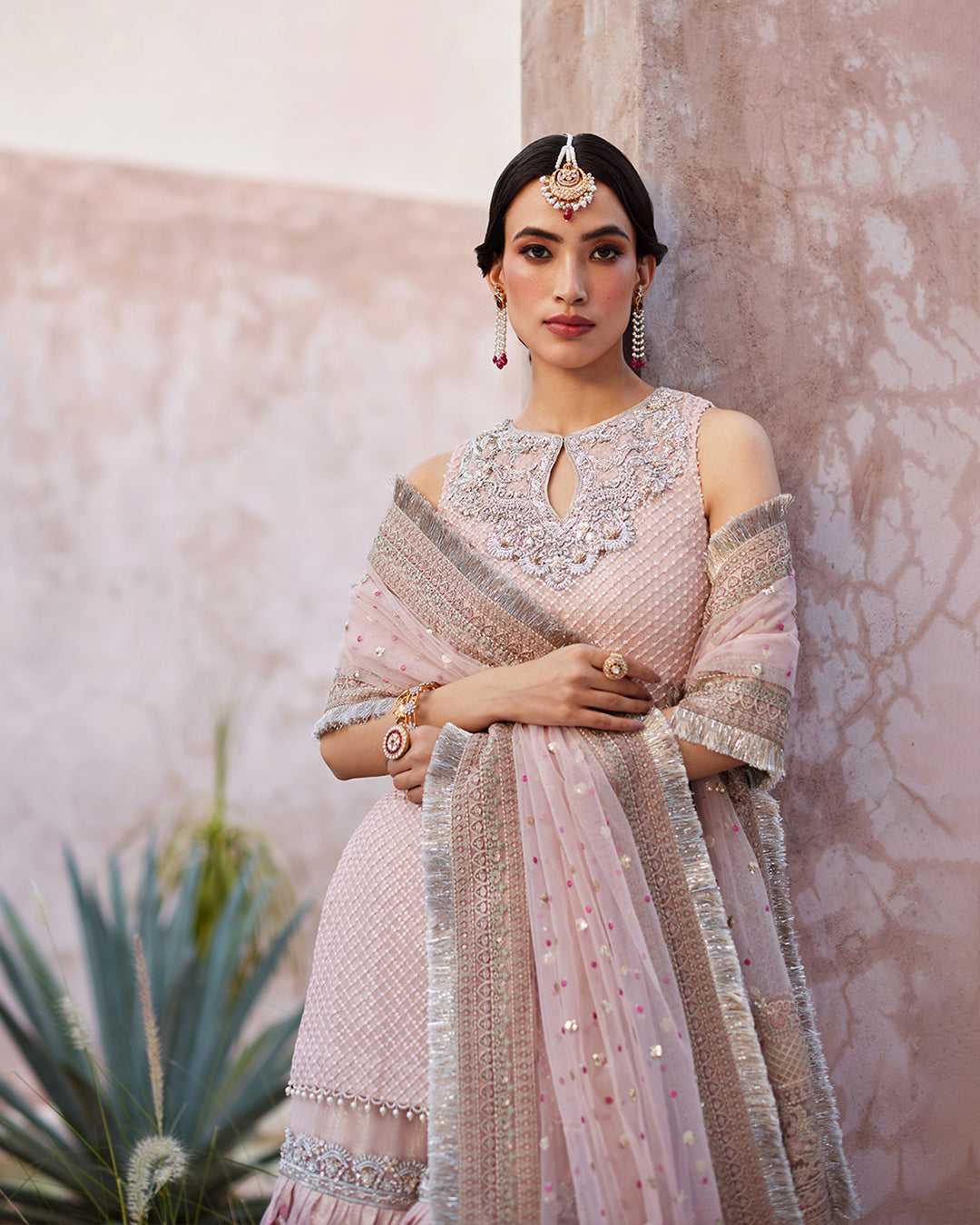 Faiza Saqlain Eilees Style — Mairaz Powder Pink Gharara