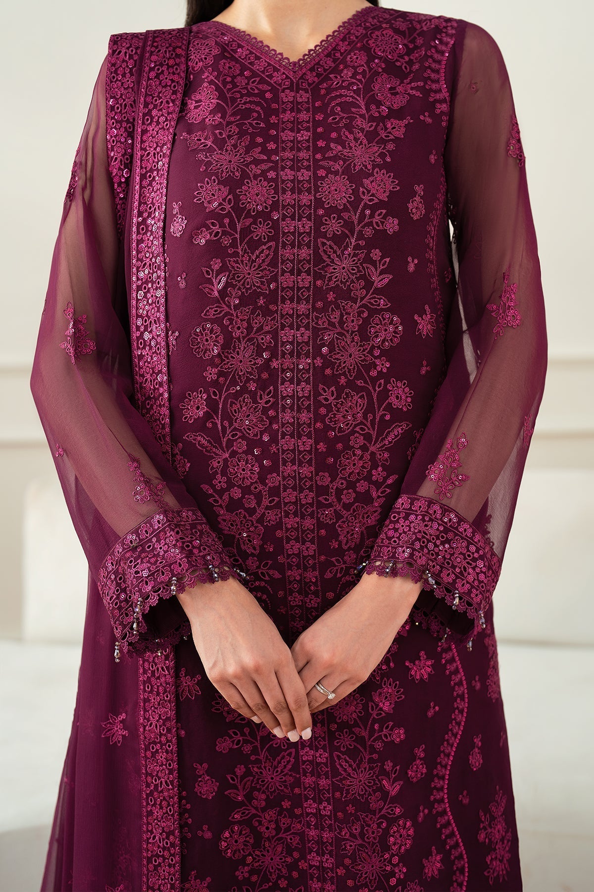 Farasha Regal Violet Style — Mairaz Three-Piece Suit
