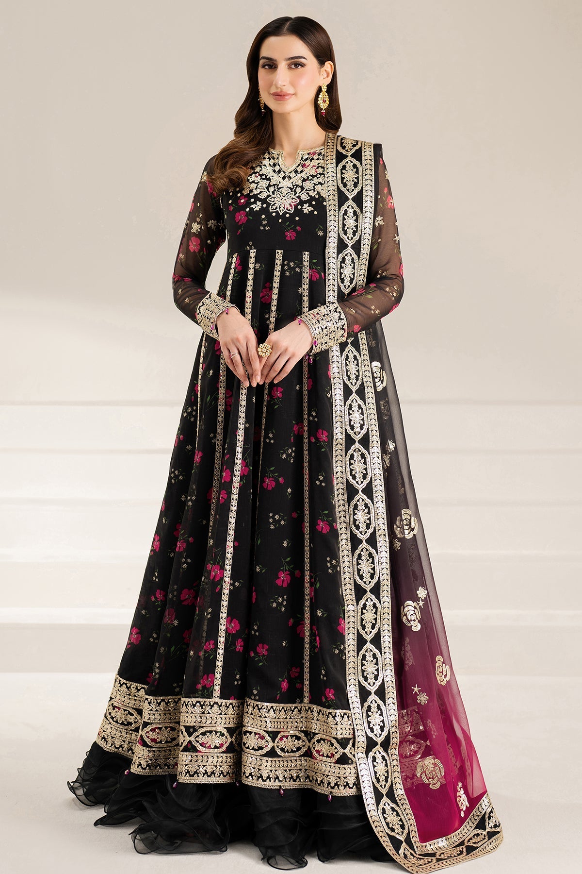 Farasha Fuchsia Night Style — Mairaz Three-Piece Suit