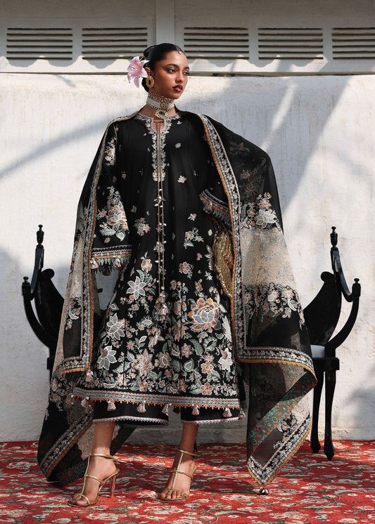 Hussain Rehar Sable style — Mairaz black three-piece suit reference, view 1 of 7
