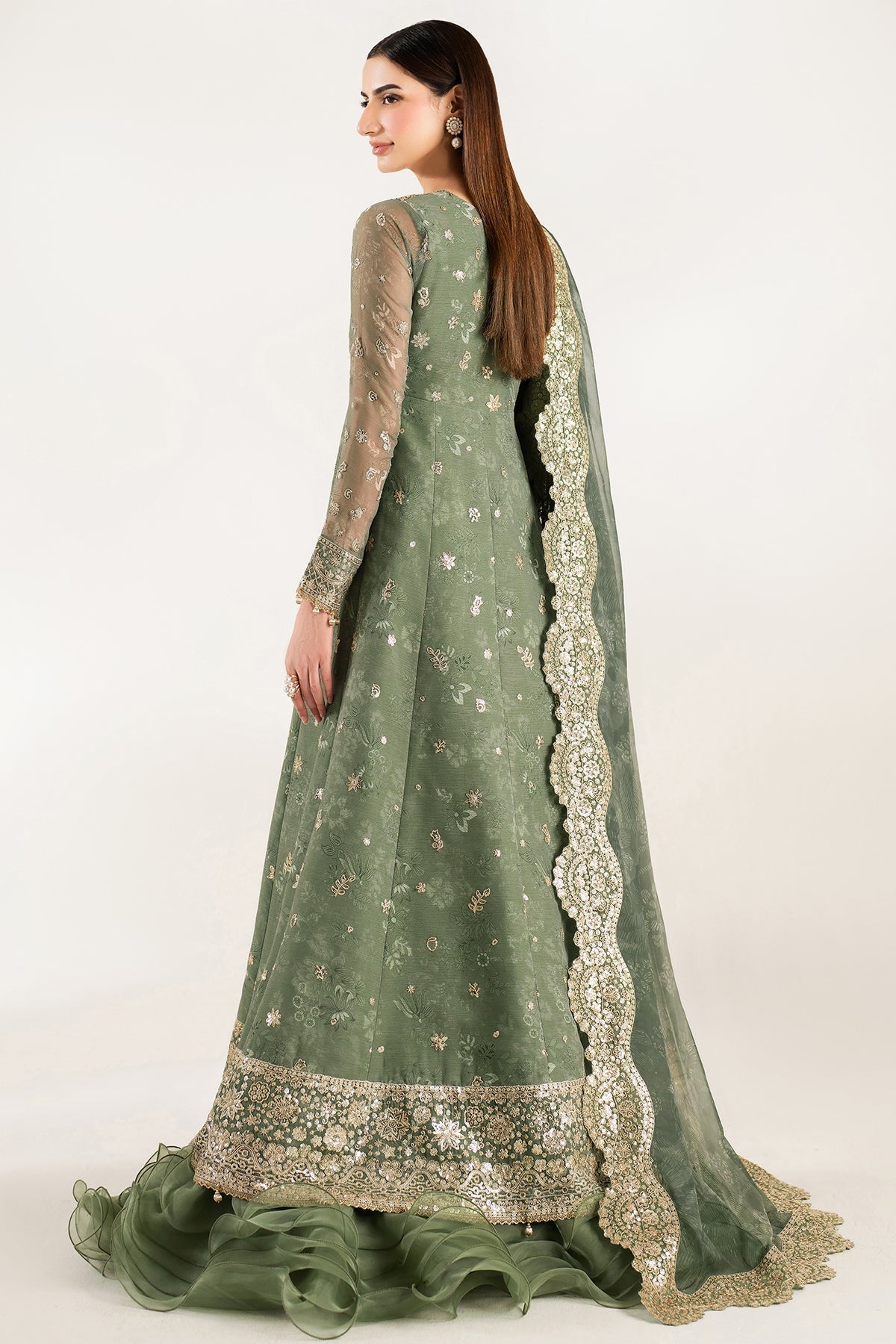 Farasha Olive Aura Style — Mairaz Three-Piece Suit