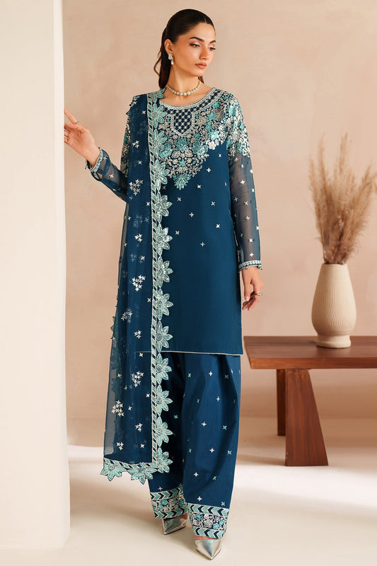 Farasha Cobalt Haze Style — Mairaz Three-Piece Suit