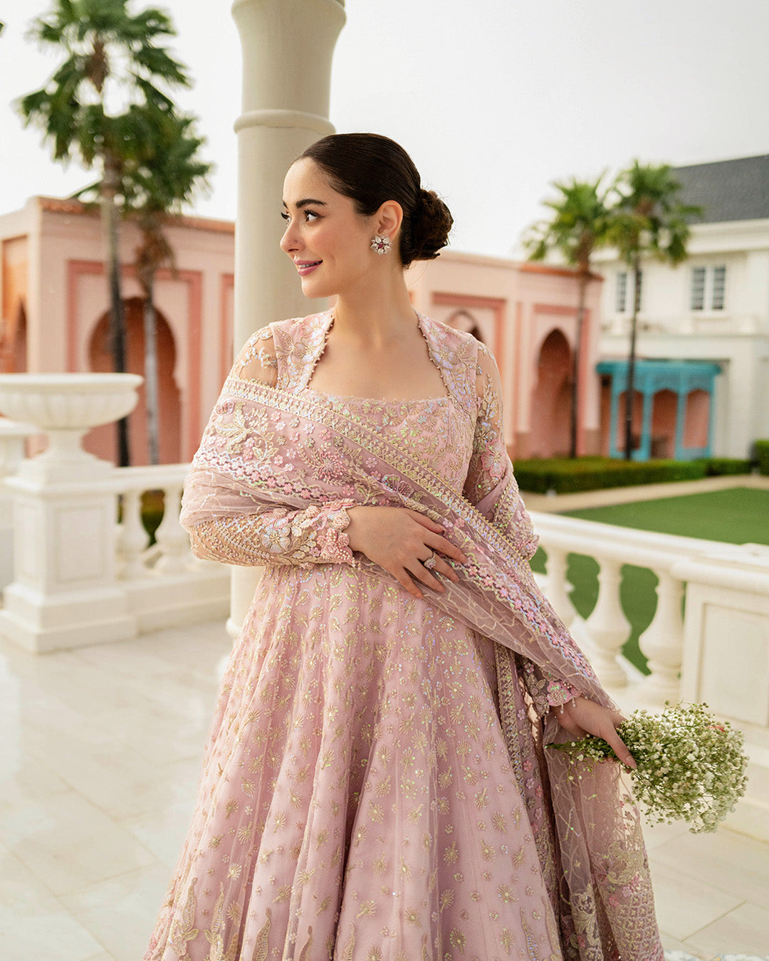 Faiza Saqlain Ruzova style — Mairaz powder pink maxi reference, view 7 of 7
