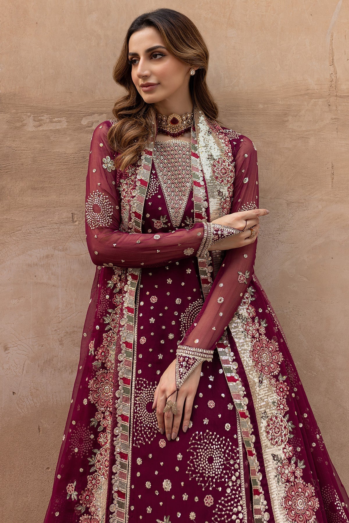 Farasha Scarlet Charm Style — Mairaz Three-Piece Suit