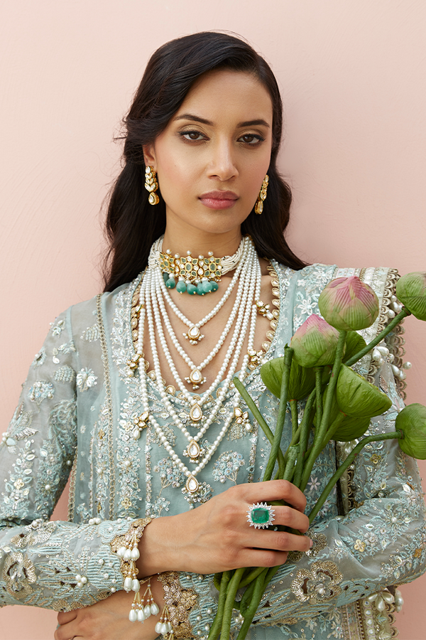 Suffuse Zille Style — Mairaz Mint Blue Three-Piece Suit