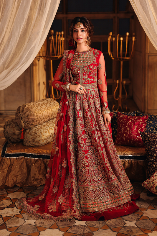 Saad Shaikh Shehnoor Style — Mairaz Red Lehenga