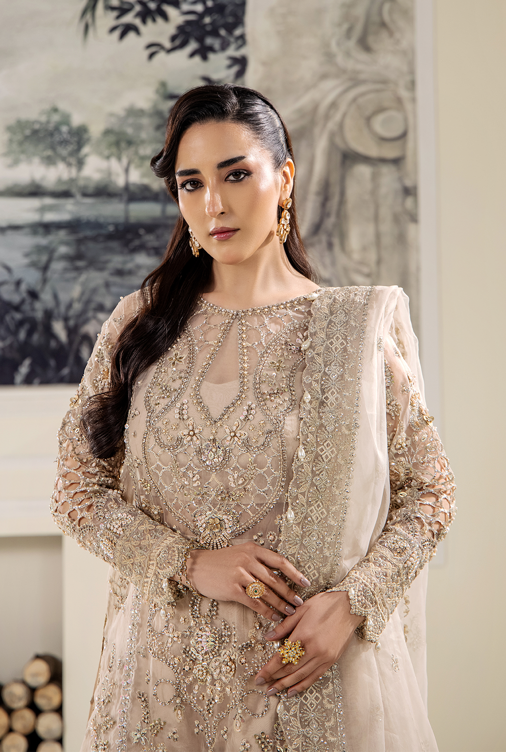 Saad Shaikh Lilliana Style — Mairaz Off-White Three-Piece Suit