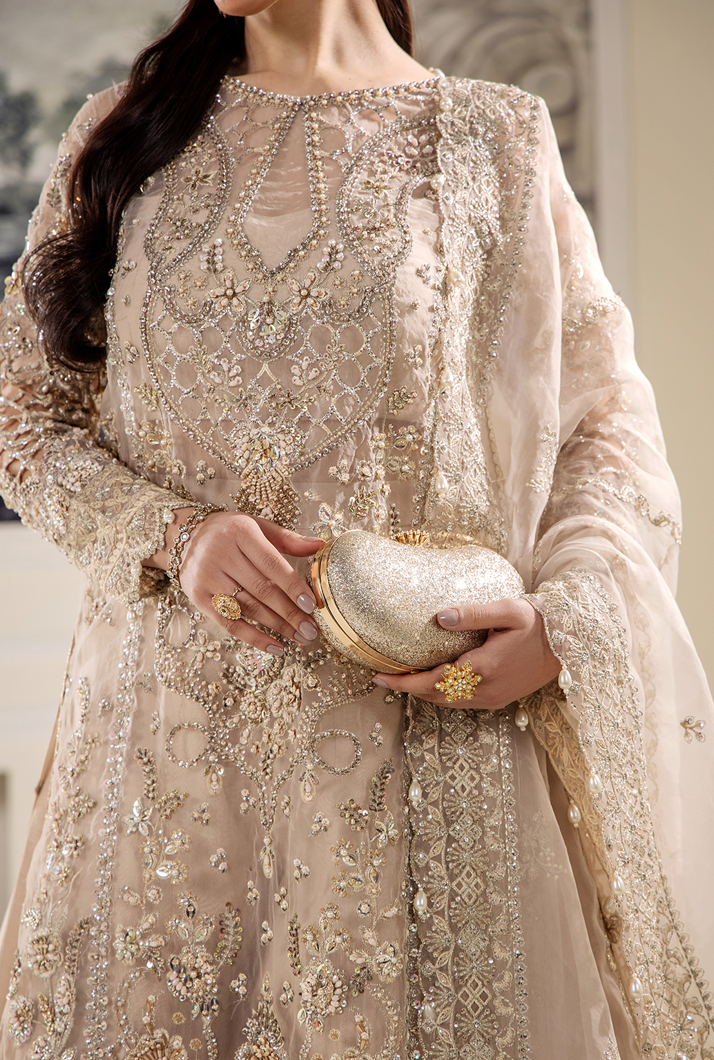 Saad Shaikh Lilliana Style — Mairaz Off-White Three-Piece Suit
