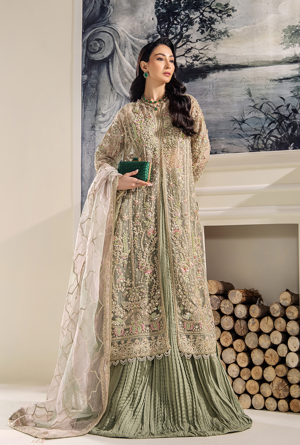 Saad Shaikh Belle Style — Mairaz Maroon Lehenga