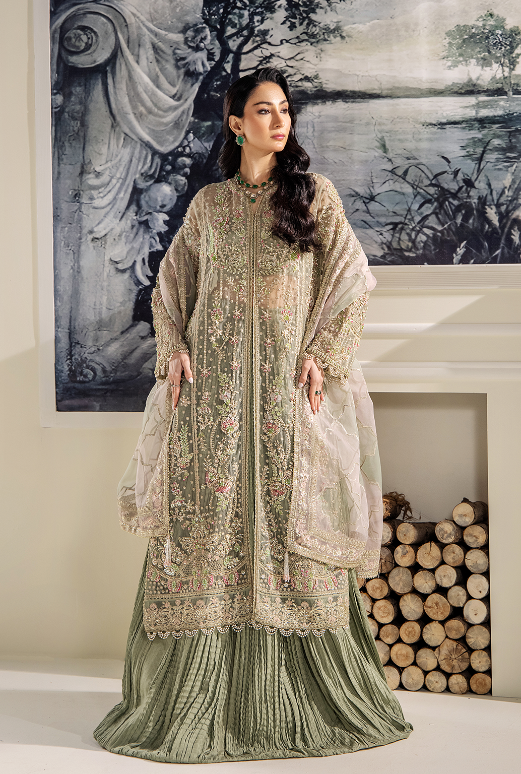 Saad Shaikh Belle Style — Mairaz Maroon Lehenga