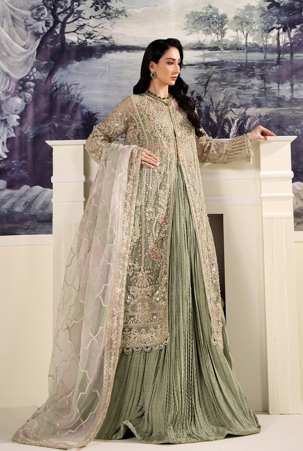 Saad Shaikh Belle Style — Mairaz Maroon Lehenga