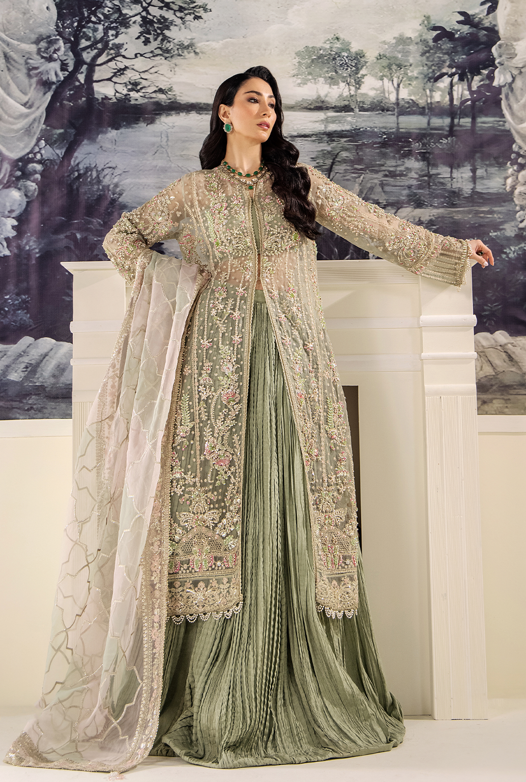 Saad Shaikh Belle Style — Mairaz Maroon Lehenga