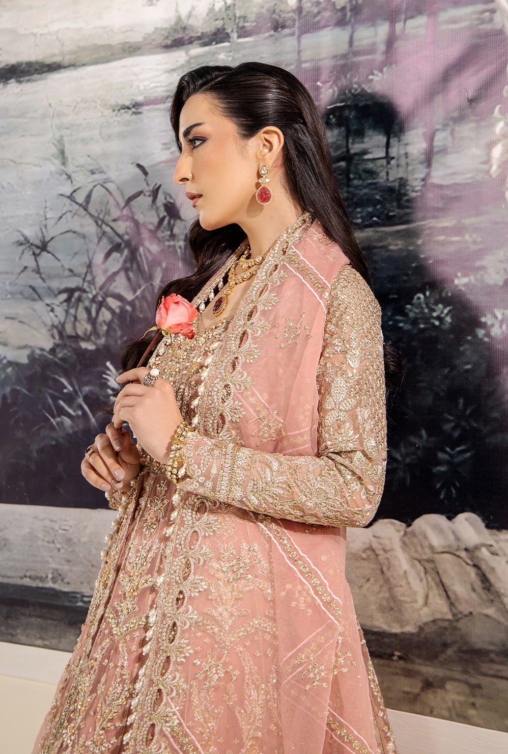 Saad Shaikh Rosee Style — Mairaz Pink Three-Piece Suit