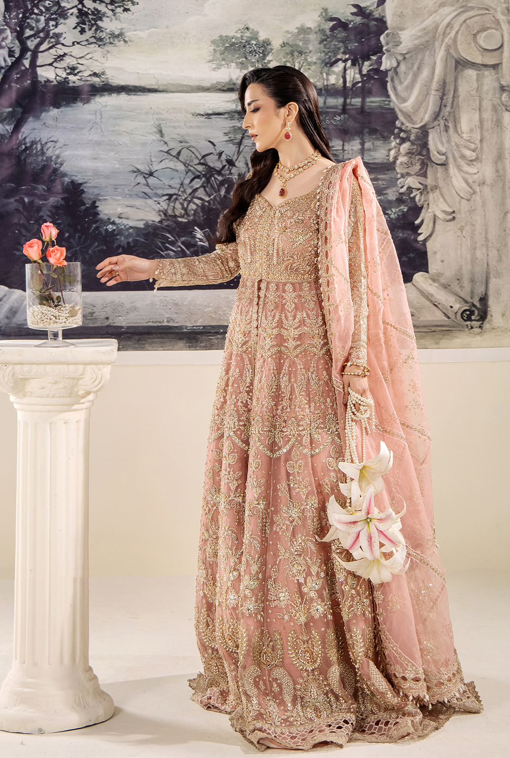 Saad Shaikh Rosee Style — Mairaz Pink Three-Piece Suit