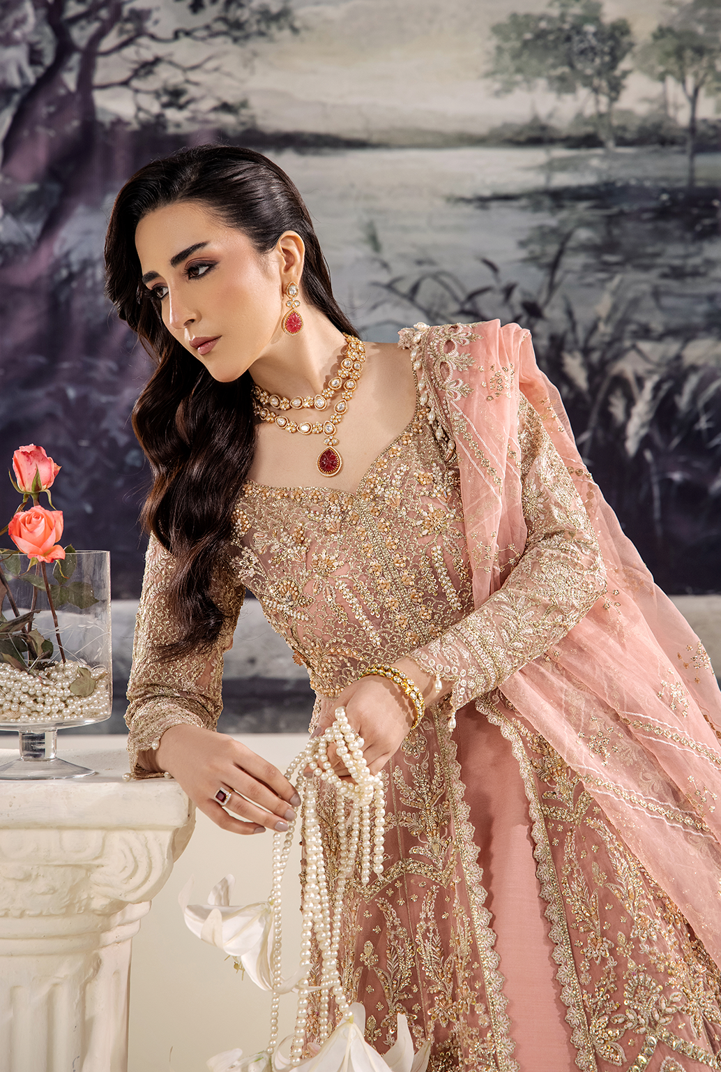 Saad Shaikh Rosee Style — Mairaz Pink Three-Piece Suit
