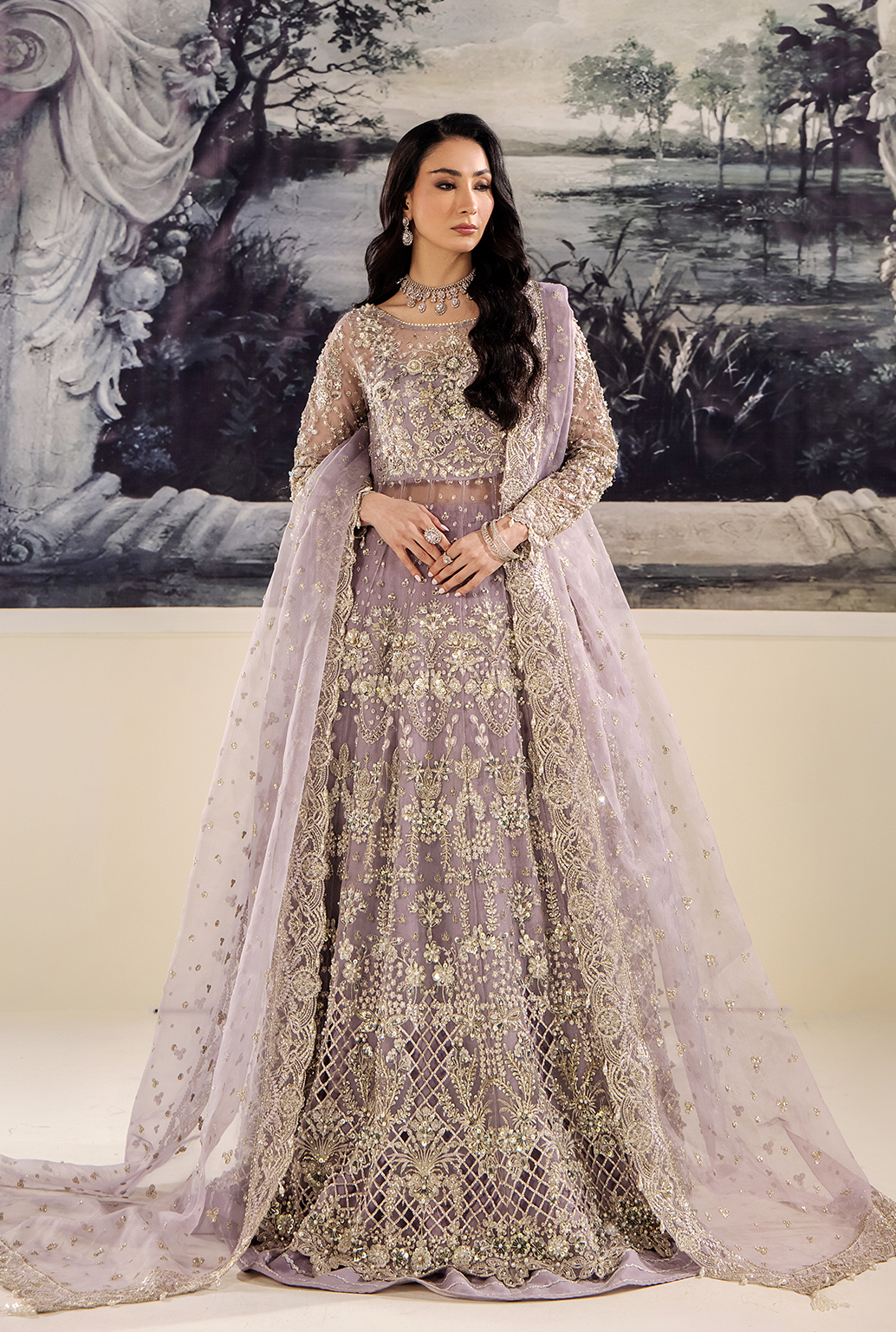 Saad Shaikh Isabella Style — Mairaz Lilac Three-Piece Suit
