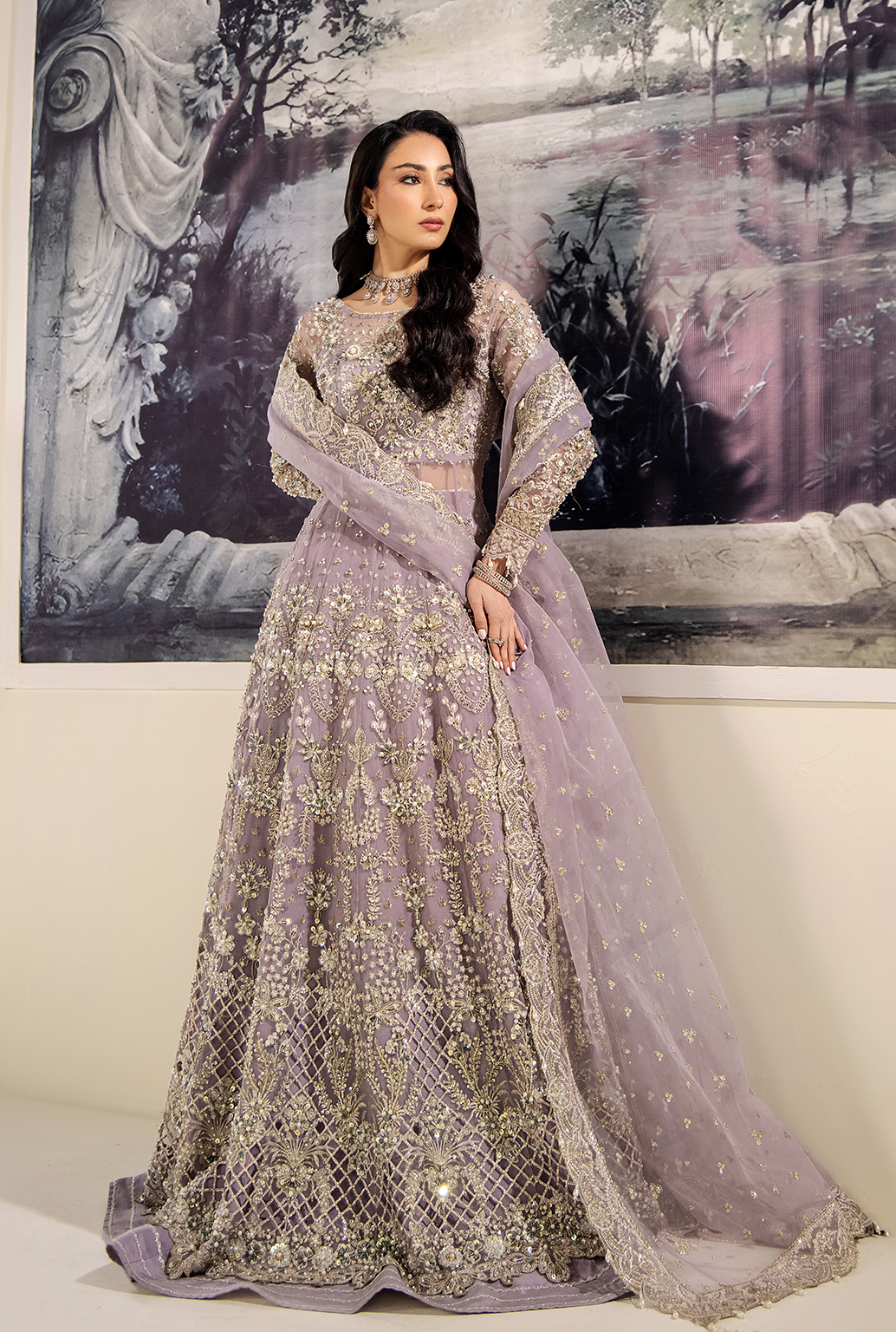 Saad Shaikh Isabella Style — Mairaz Lilac Three-Piece Suit