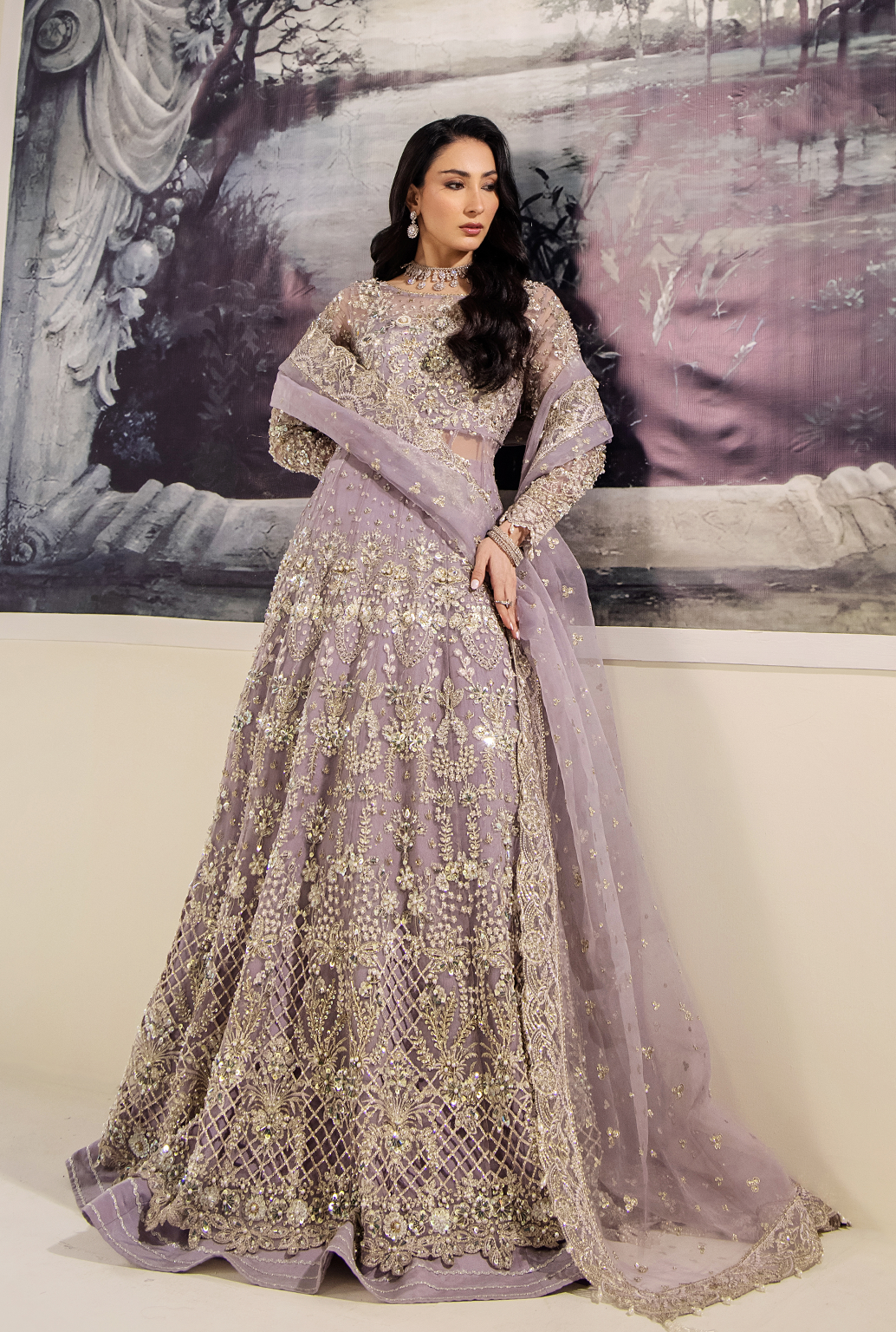 Saad Shaikh Isabella Style — Mairaz Lilac Three-Piece Suit