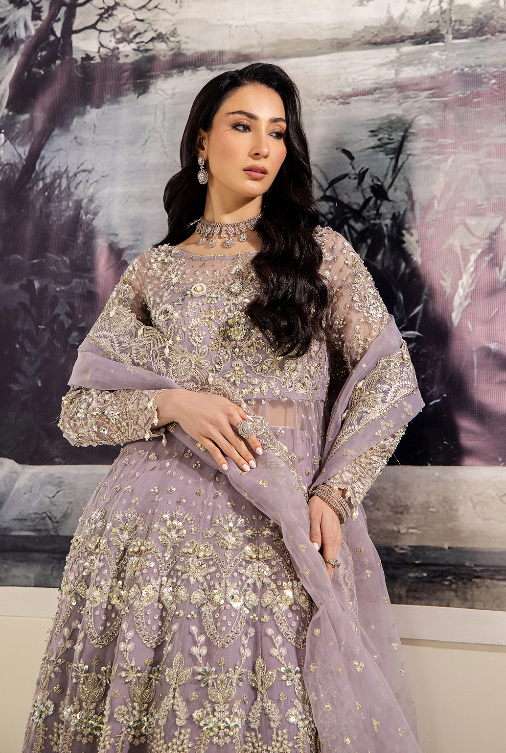 Saad Shaikh Isabella Style — Mairaz Lilac Three-Piece Suit