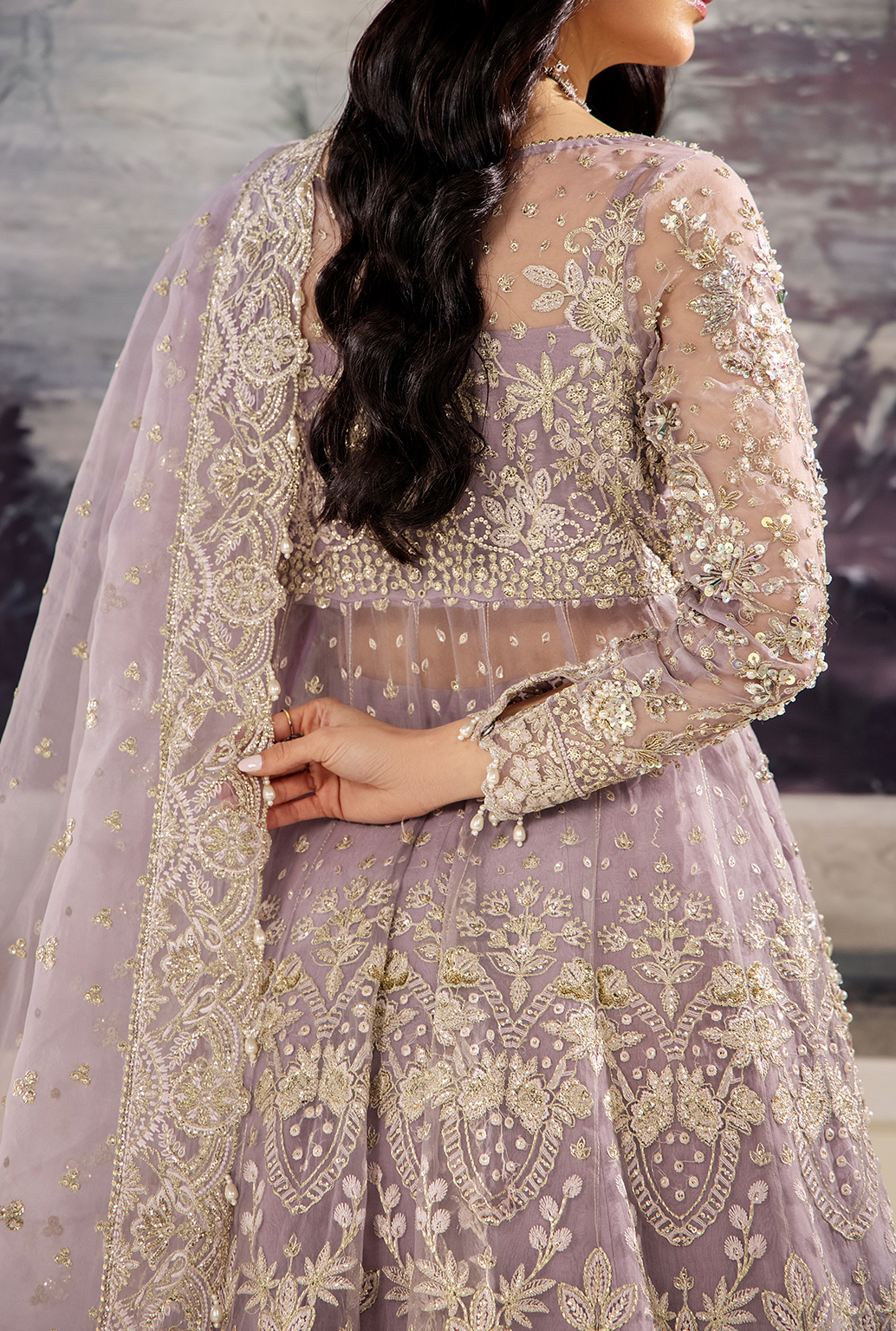Saad Shaikh Isabella Style — Mairaz Lilac Three-Piece Suit