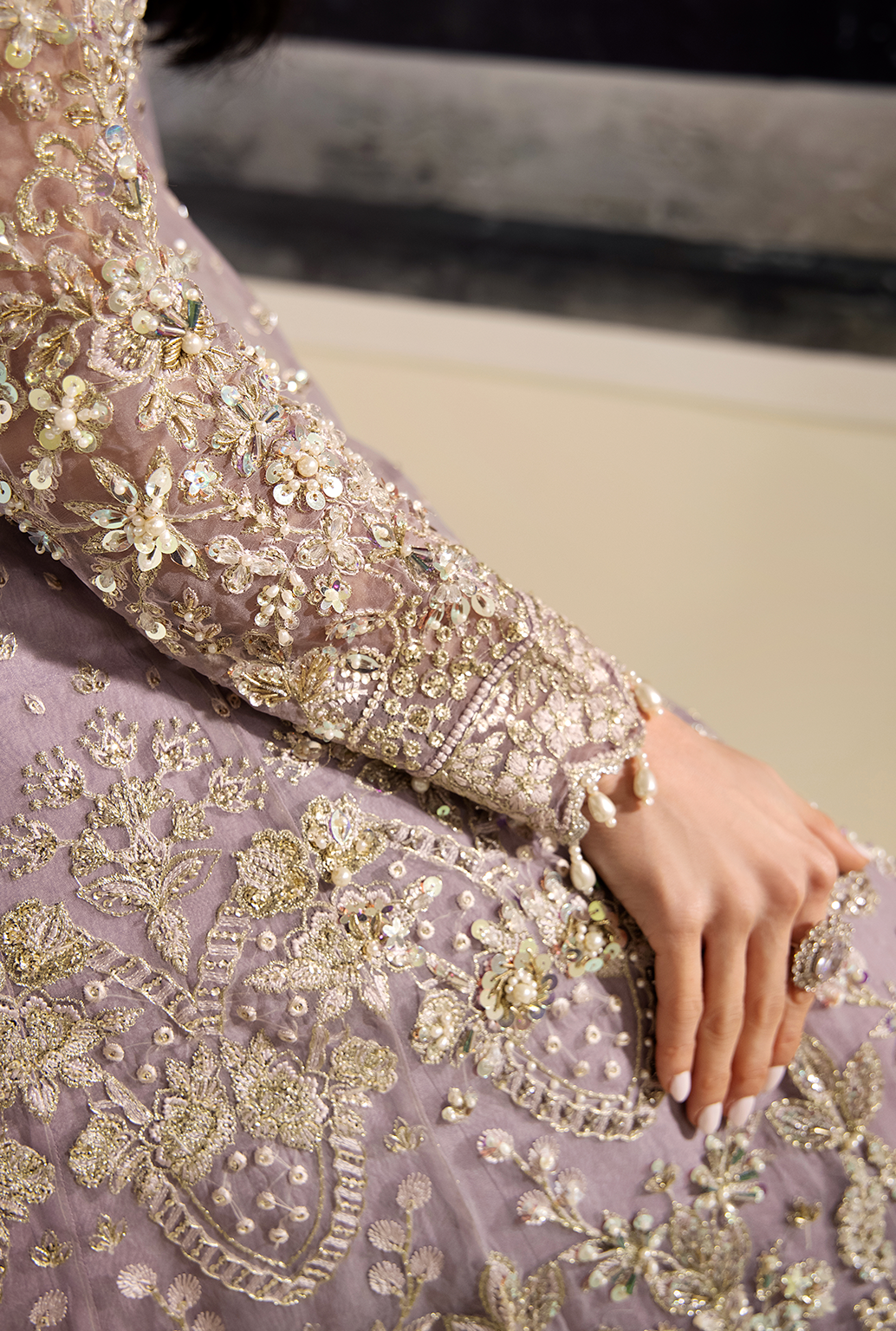 Saad Shaikh Isabella Style — Mairaz Lilac Three-Piece Suit