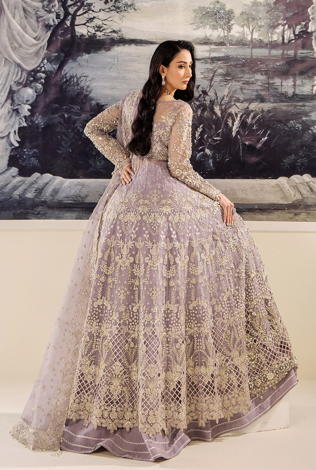 Saad Shaikh Isabella Style — Mairaz Lilac Three-Piece Suit