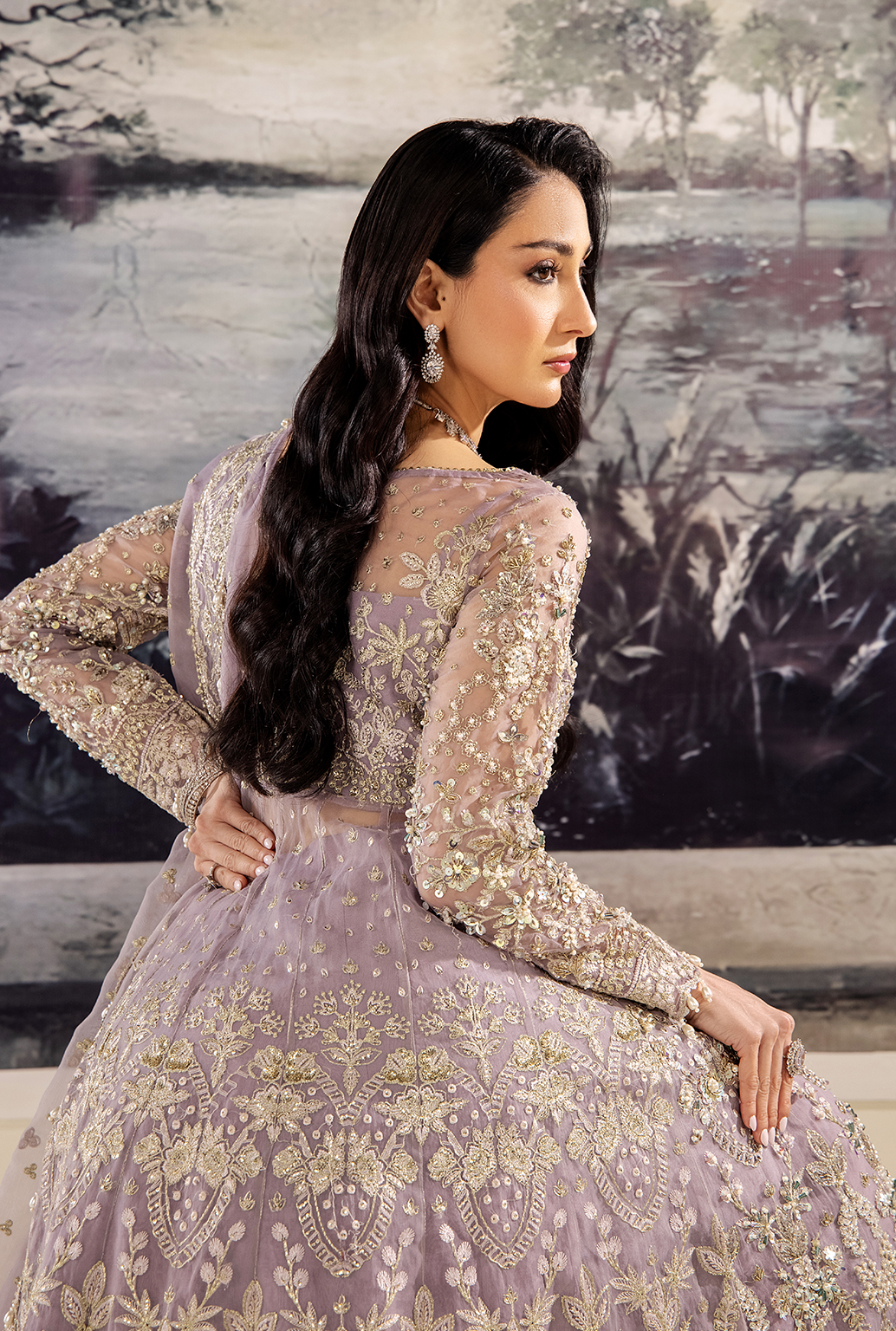 Saad Shaikh Isabella Style — Mairaz Lilac Three-Piece Suit