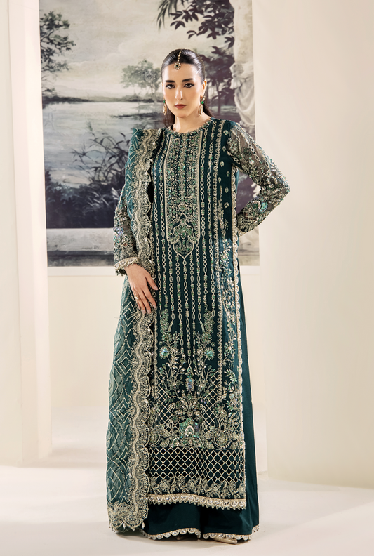 Saad Shaikh Amore Style — Mairaz Zinc Green Three-Piece Suit