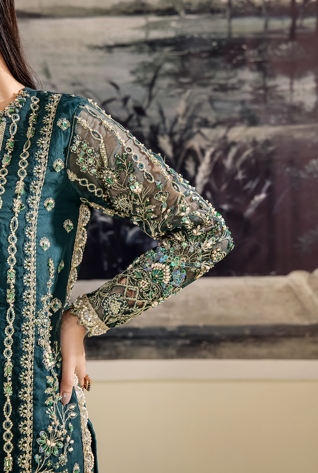 Saad Shaikh Amore Style — Mairaz Zinc Green Three-Piece Suit