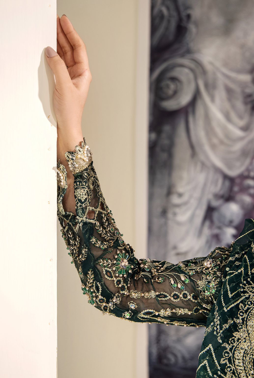 Saad Shaikh Amore Style — Mairaz Zinc Green Three-Piece Suit