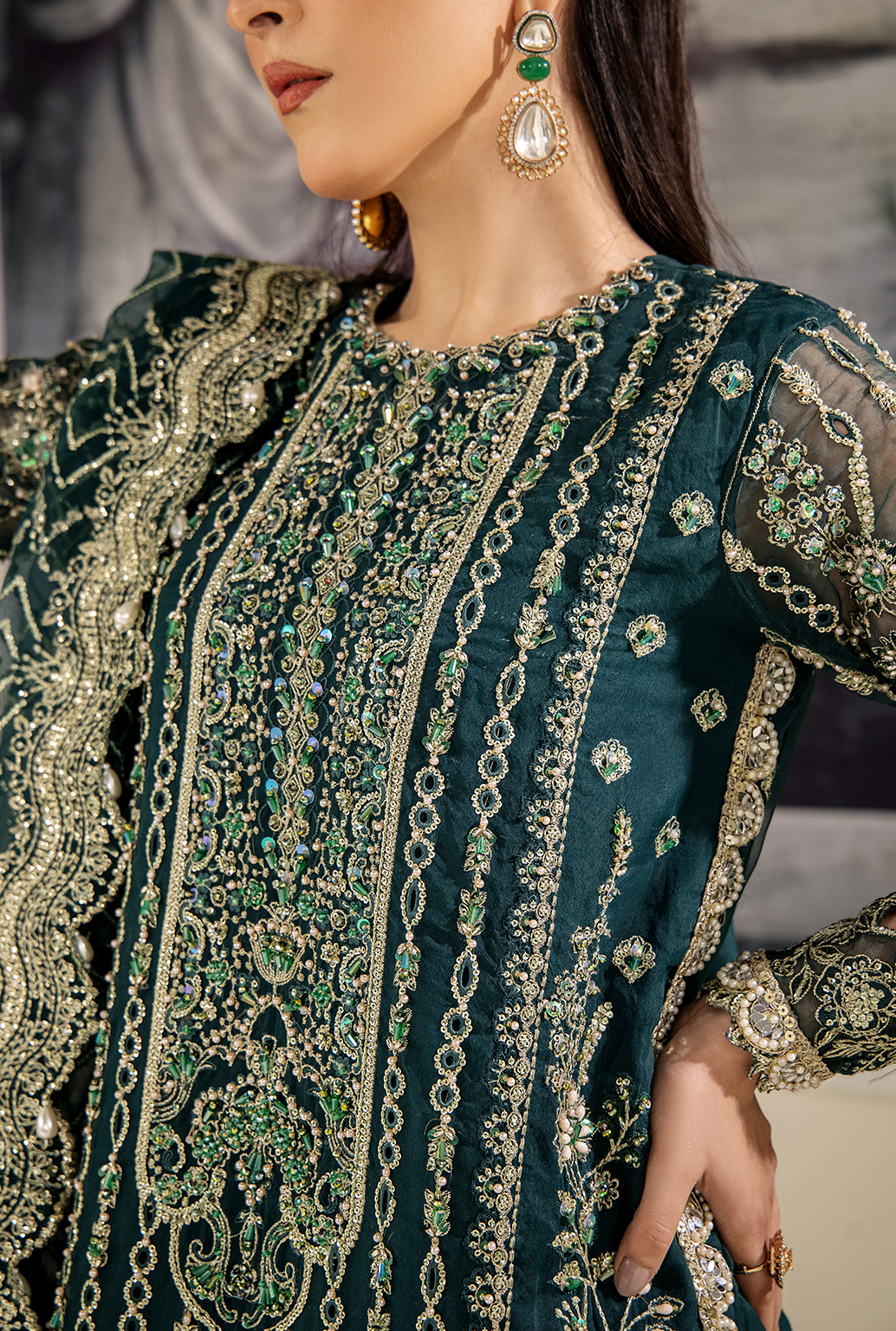 Saad Shaikh Amore Style — Mairaz Zinc Green Three-Piece Suit