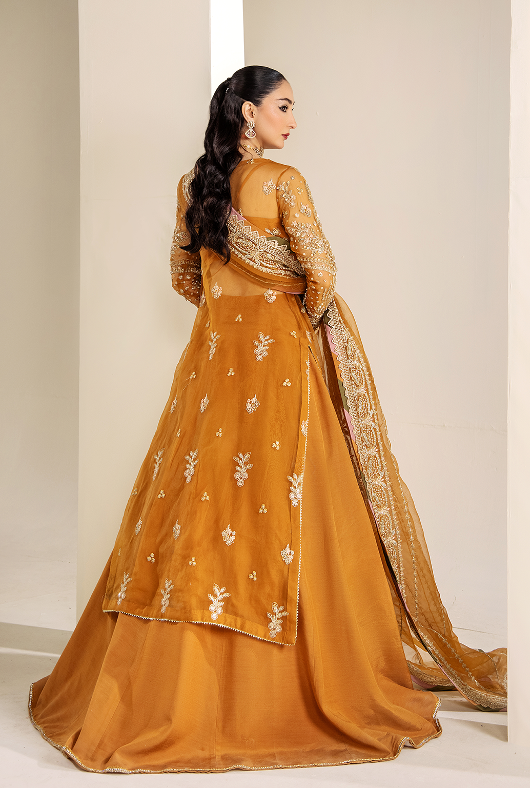 Saad Shaikh Vera Style — Mairaz Mustard Three-Piece Suit