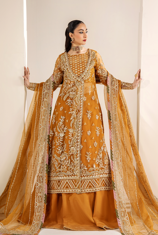 Saad Shaikh Vera Style — Mairaz Mustard Three-Piece Suit