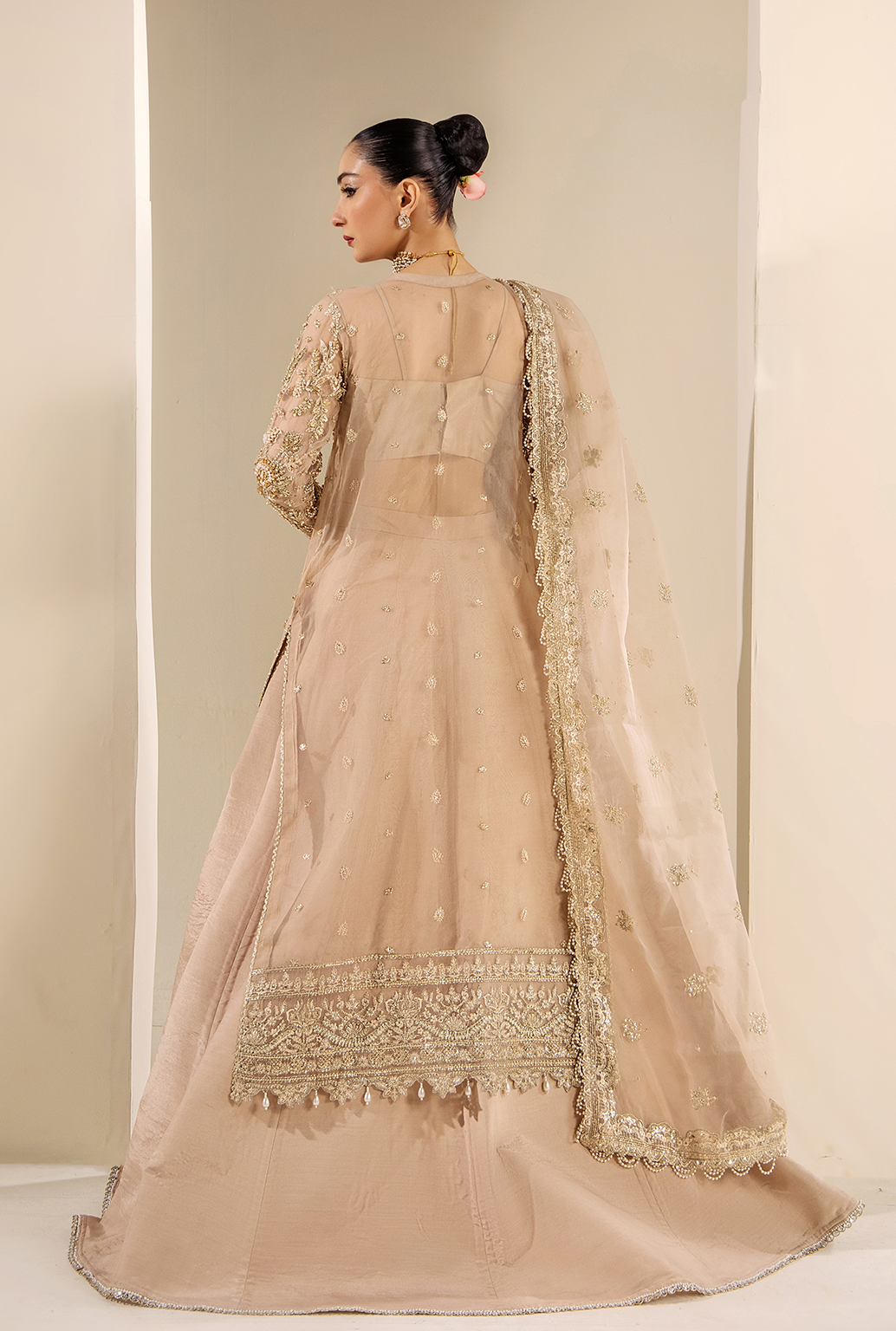 Saad Shaikh Anastasia Style — Mairaz Beige Three-Piece Suit