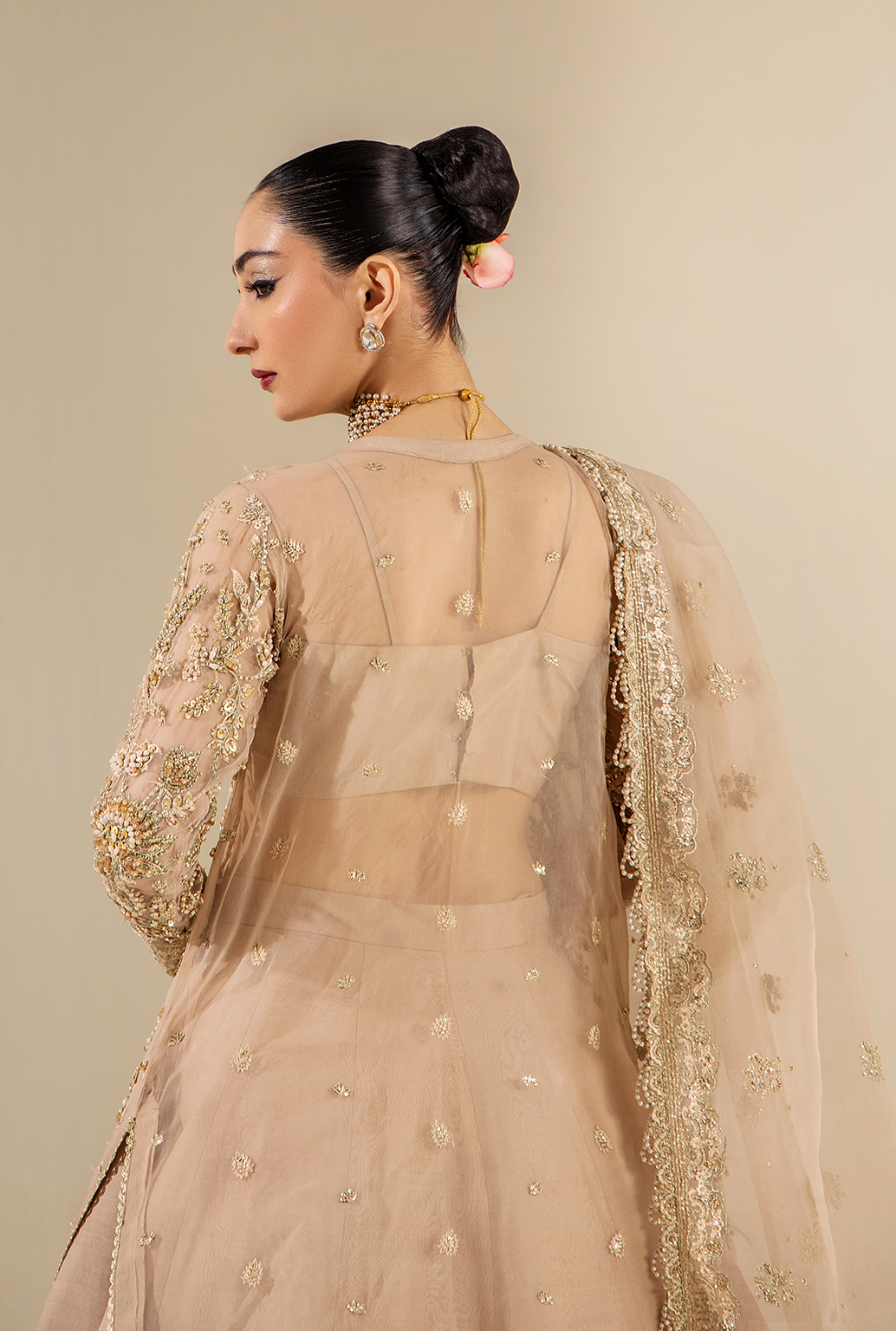 Saad Shaikh Anastasia Style — Mairaz Beige Three-Piece Suit