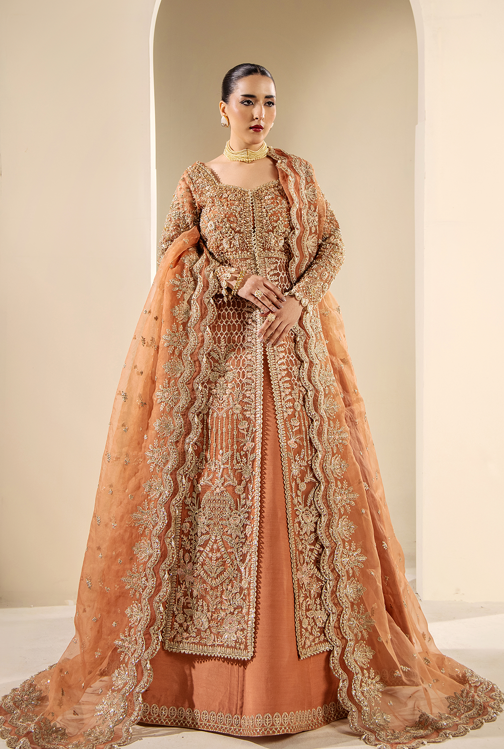 Saad Shaikh Serena Style — Mairaz Coral Three-Piece Suit