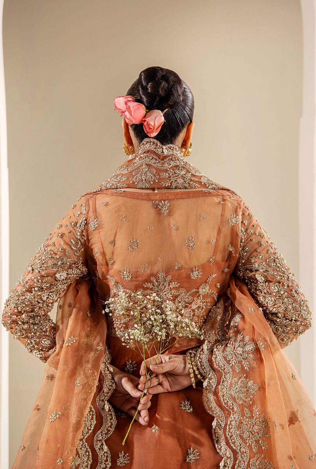 Saad Shaikh Serena Style — Mairaz Coral Three-Piece Suit