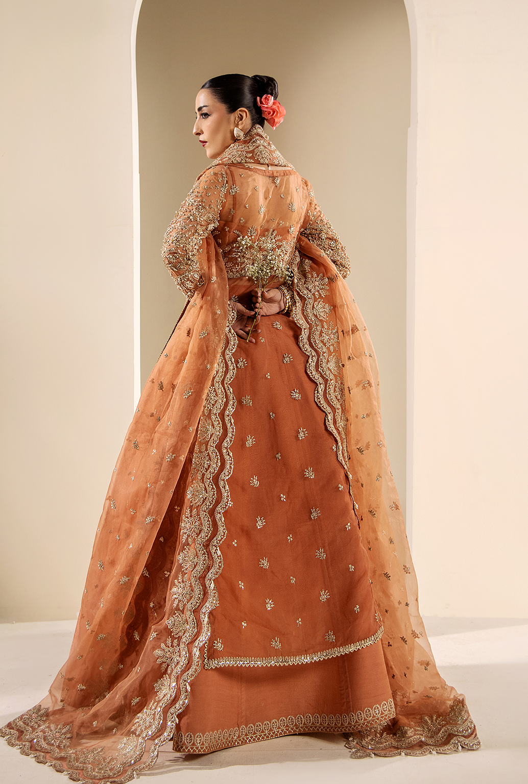 Saad Shaikh Serena Style — Mairaz Coral Three-Piece Suit