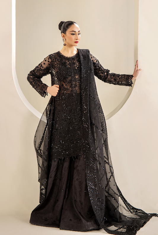 Saad Shaikh Ayla Style — Mairaz Black Three-Piece Suit