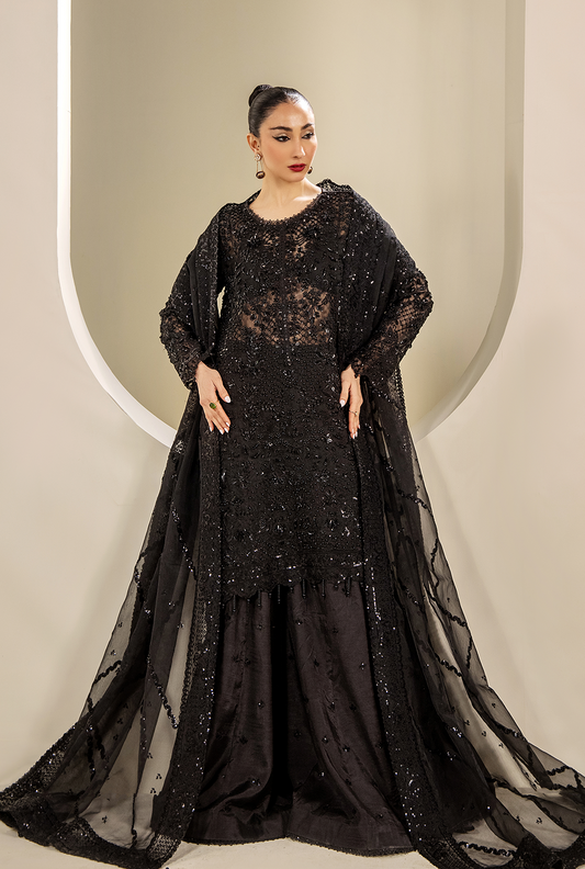 Saad Shaikh Ayla Style — Mairaz Black Three-Piece Suit