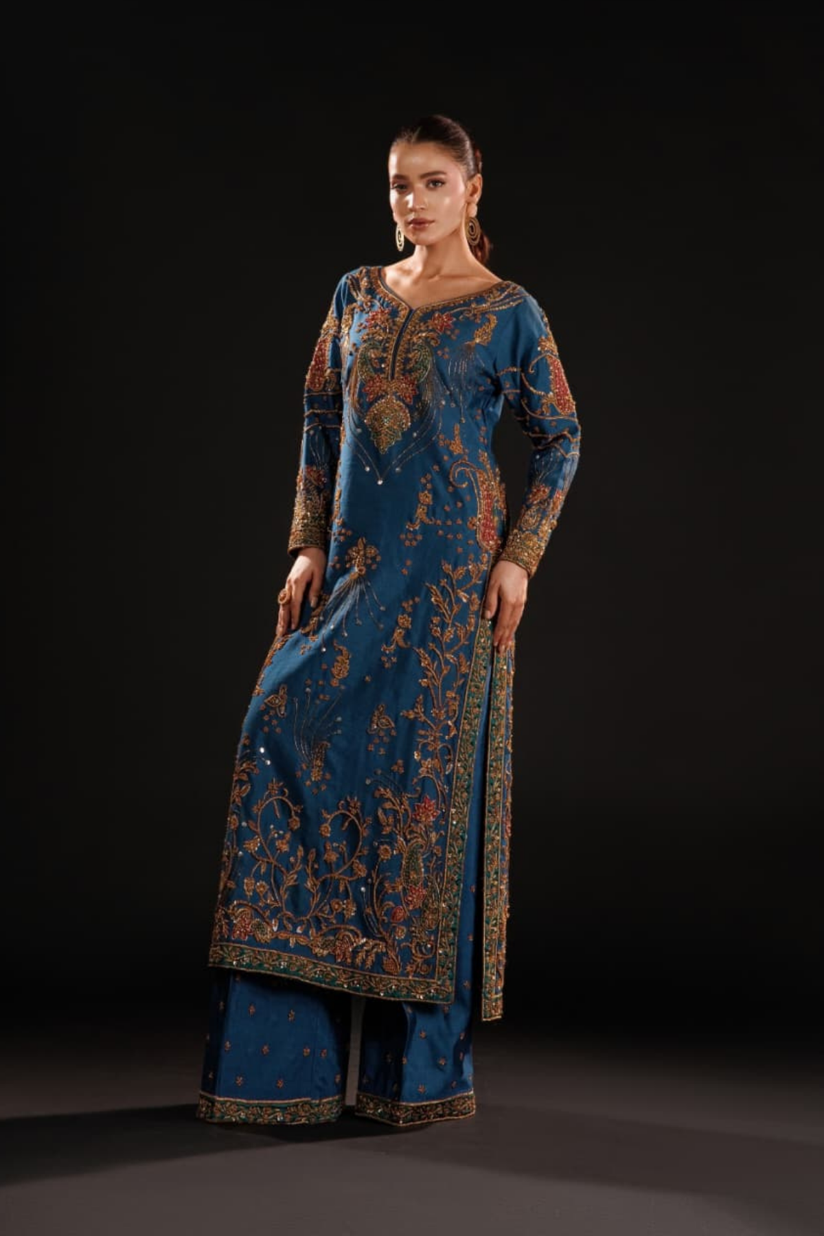 Usama Silk Azure Dynasty style — Mairaz azure blue reference, view 4 of 10