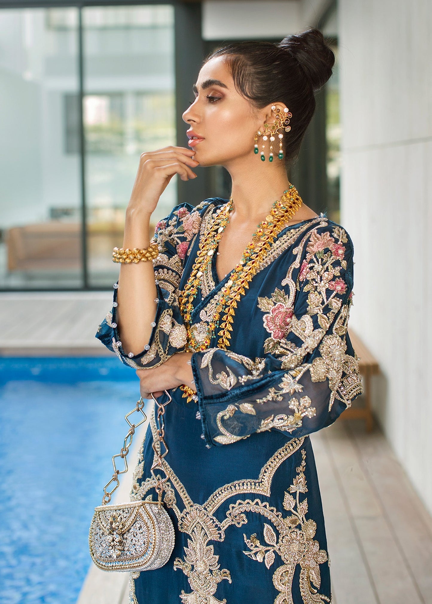 Saira Shakira Saira Shakira - Azure Style — Mairaz Royal blue Three-Piece Suit