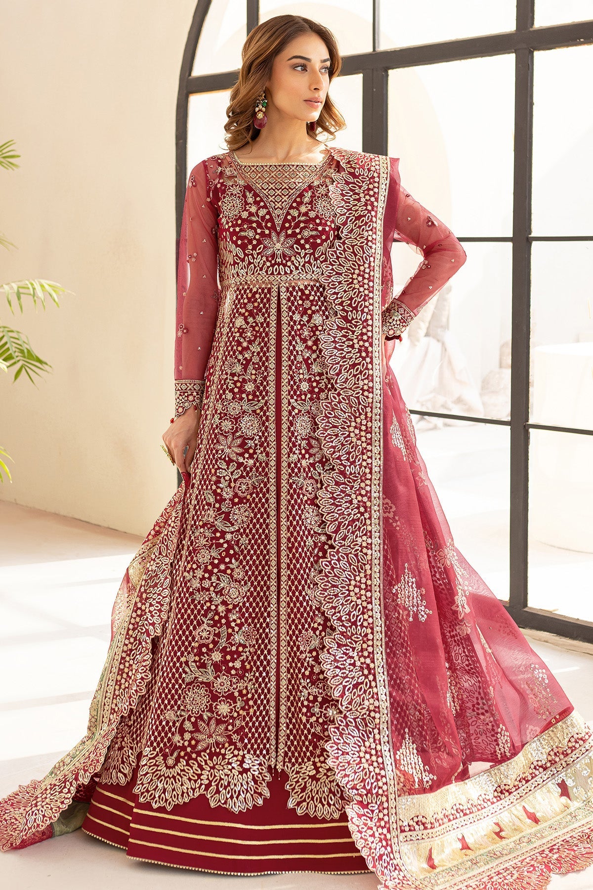 Farasha Carmine Allure Style — Mairaz Three-Piece Suit